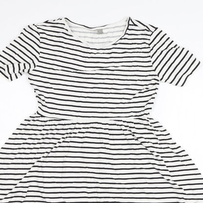 ASOS Womens White Striped  A-Line  Size 8