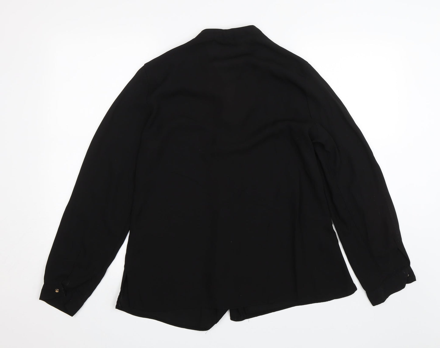 Womens UK Size 14 Dorothy Perkins Black Basic Button-Up