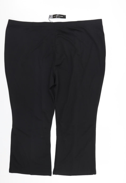 Womens UK Size 32 Wardrobe Regular Fit Sweatpants Black Trousers