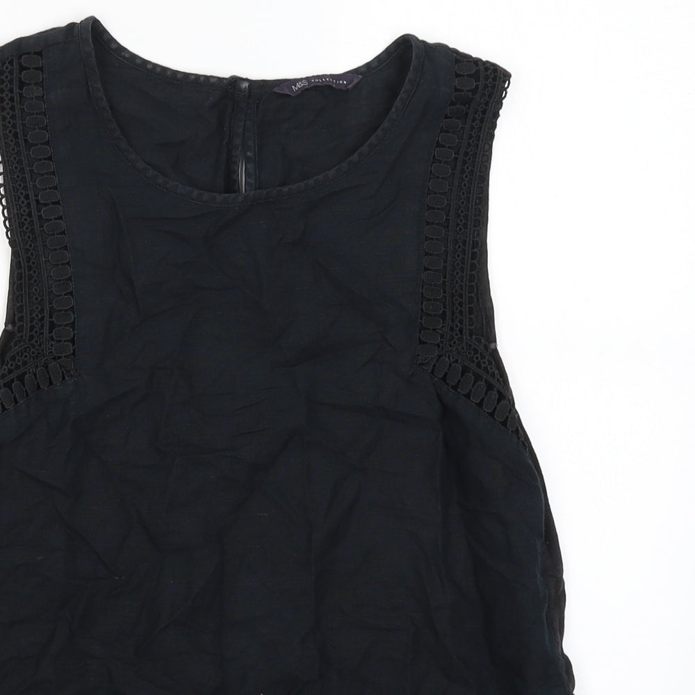 M&S Womens Black   Tank Dress  Size 8