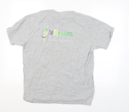 Uneek Womens Grey   Basic T-Shirt Size L  - The Fitness works