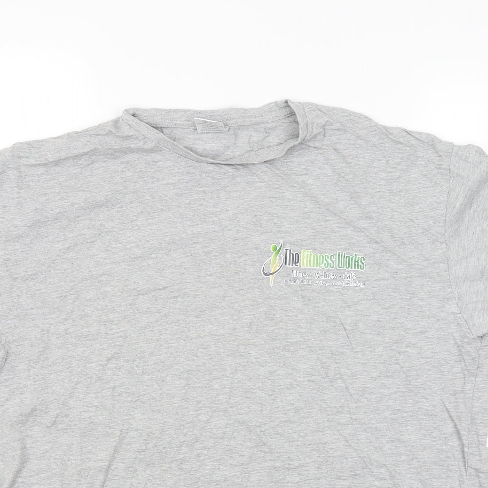 Uneek Womens Grey   Basic T-Shirt Size L  - The Fitness works