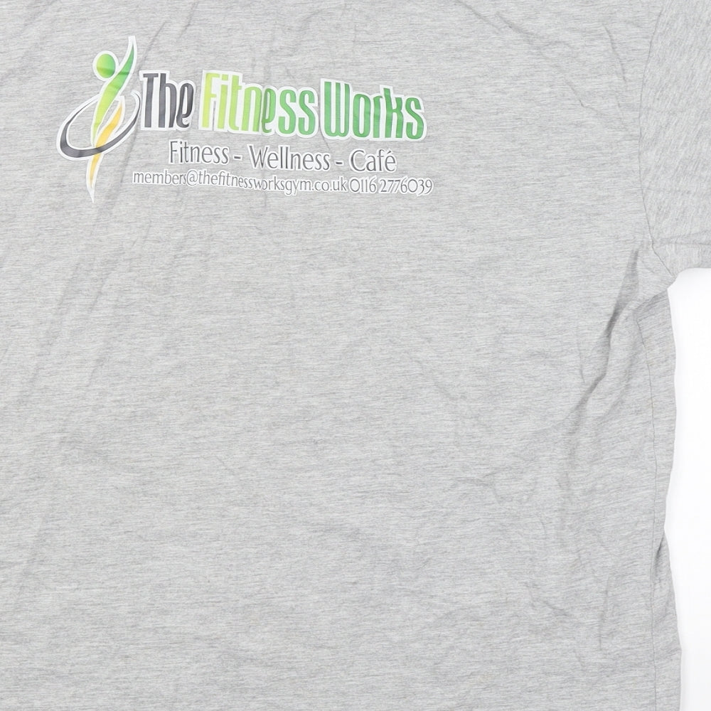 Uneek Womens Grey   Basic T-Shirt Size L  - The Fitness works