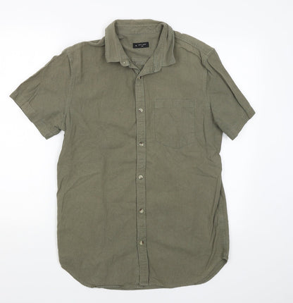 Mens UK Size M New Look Green  Button-Up Short Sleeve Casual Shirt