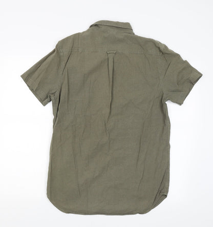 Mens UK Size M New Look Green  Button-Up Short Sleeve Casual Shirt