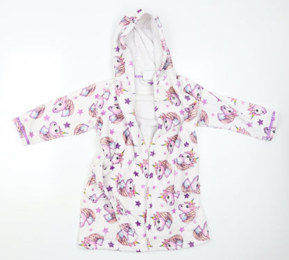 Emoji Girls White Solid  Cami Gown Size 5-6 Years  - UNICORN