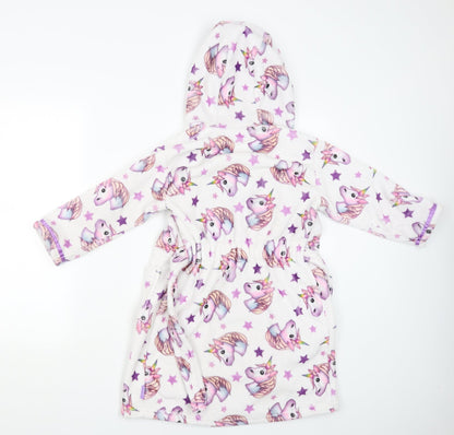 Emoji Girls White Solid  Cami Gown Size 5-6 Years  - UNICORN