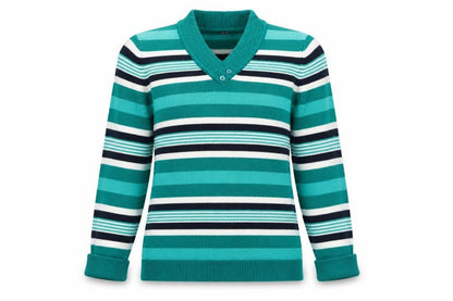 Womens UK Size S ISLE Essentials Green Pullover Jumper