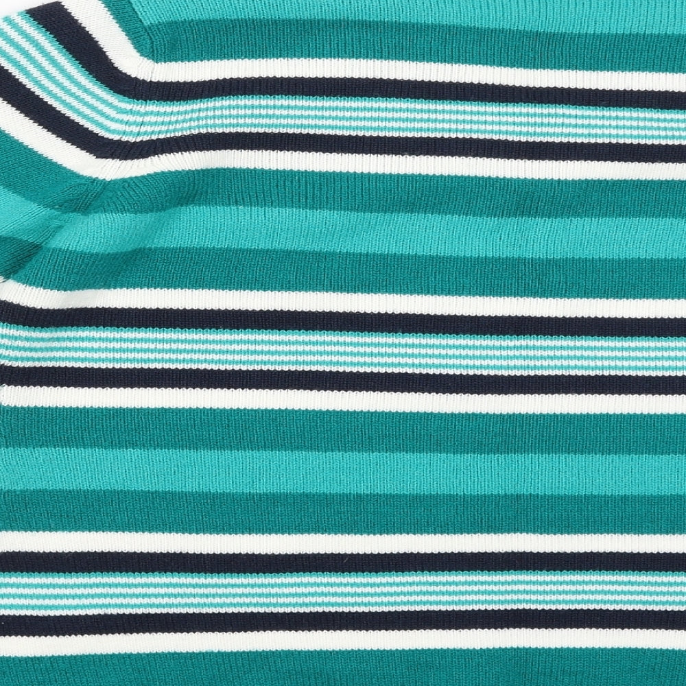 ISLE Essentials Womens Green Striped  Pullover Jumper Size S