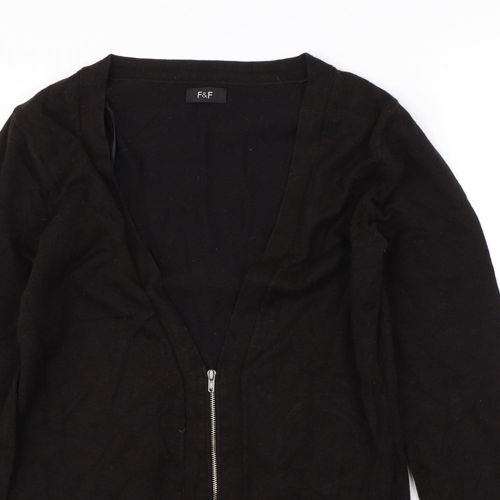 Womens UK Size 10 F&F Brown Cardigan Jumper