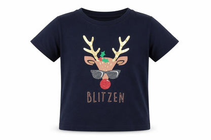 Society Eight Girls Blue   Basic T-Shirt Size 5-6 Years  - christmas