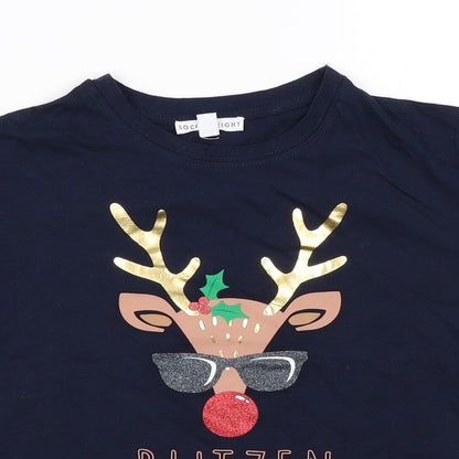 Society Eight Girls Blue   Basic T-Shirt Size 5-6 Years  - christmas