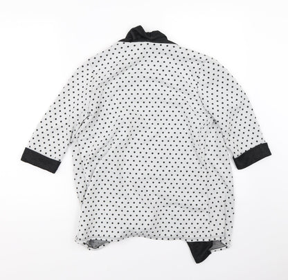 Tammy Girls White Polka Dot  Cardigan Jumper Size 14-15 Years