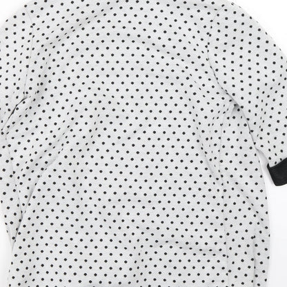Tammy Girls White Polka Dot  Cardigan Jumper Size 14-15 Years