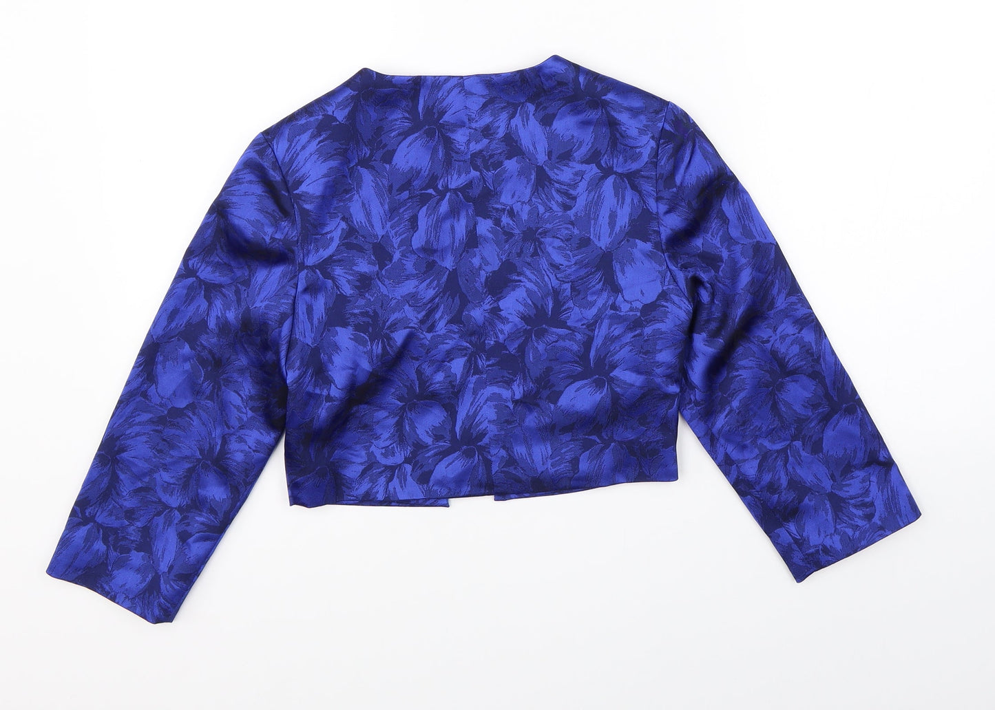 Shubette Womens Blue Floral  Jacket Blazer Size 8