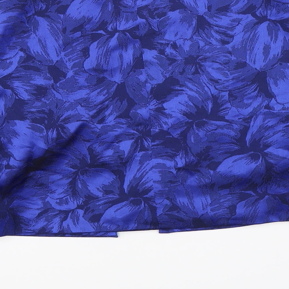 Shubette Womens Blue Floral  Jacket Blazer Size 8