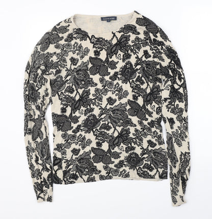 Karen Scott Womens Beige Floral  Pullover Jumper Size 2