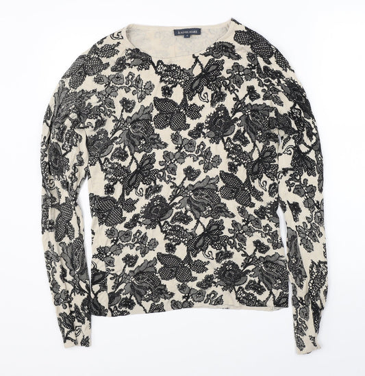 Karen Scott Womens Beige Floral  Pullover Jumper Size 2