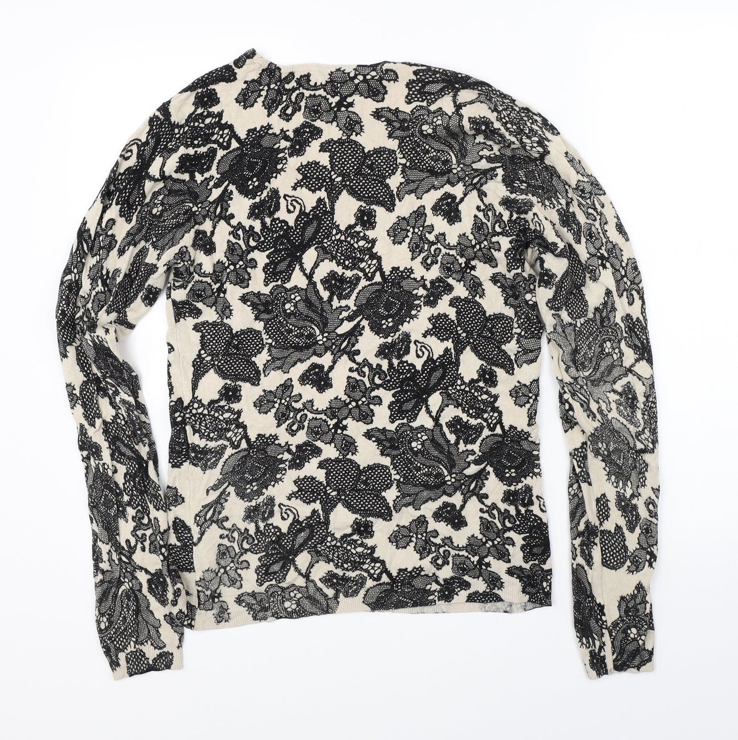 Karen Scott Womens Beige Floral  Pullover Jumper Size 2