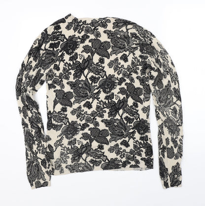 Karen Scott Womens Beige Floral  Pullover Jumper Size 2