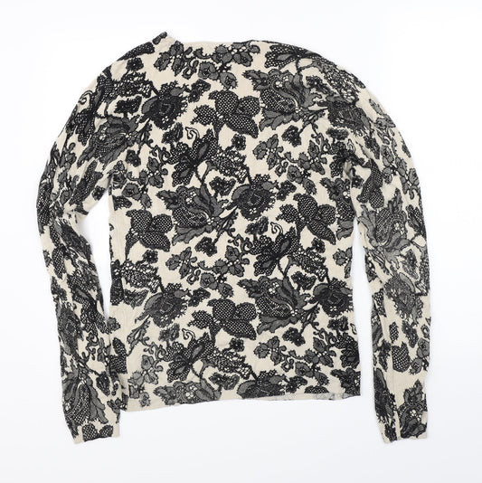 Karen Scott Womens Beige Floral  Pullover Jumper Size 2