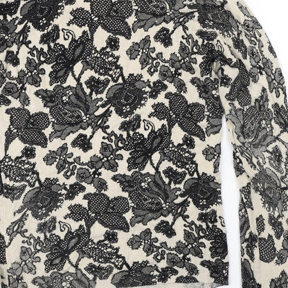 Karen Scott Womens Beige Floral  Pullover Jumper Size 2