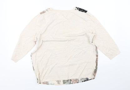 George Womens Beige Floral  Pullover Jumper Size 12