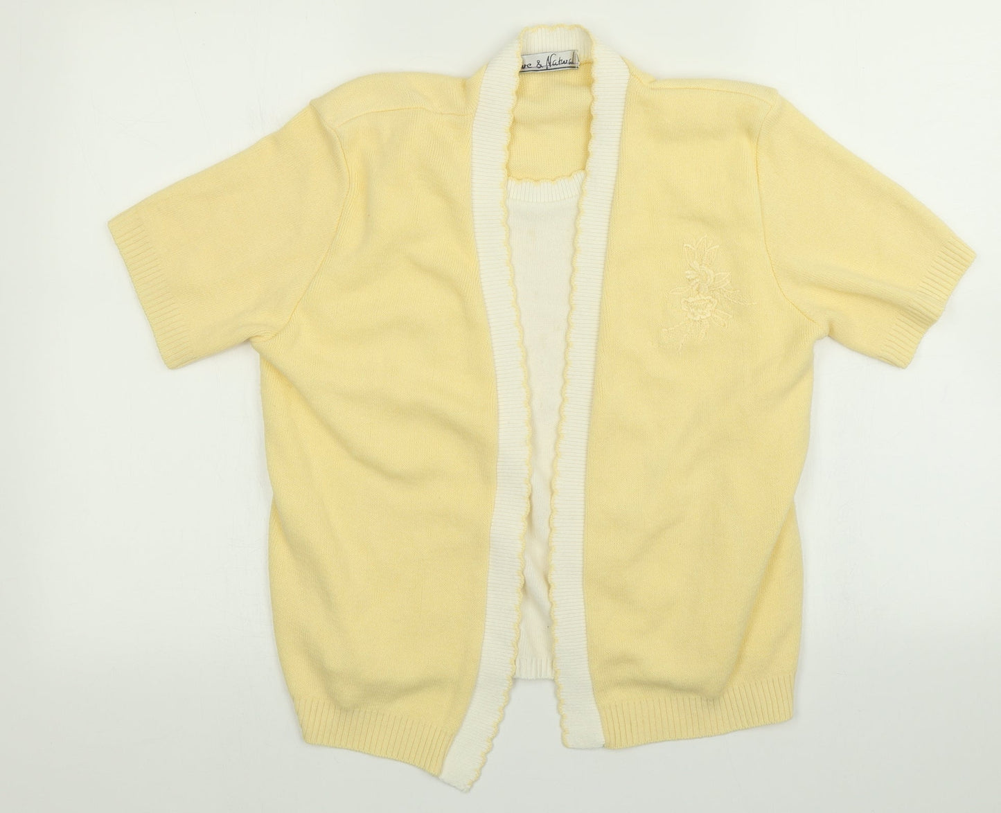 Womens UK Size 2 Pure & Natural Yellow Pullover Jumper
