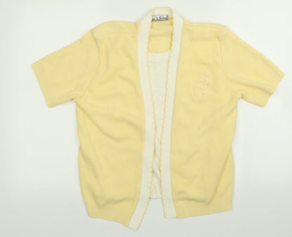 Womens UK Size 2 Pure & Natural Yellow Pullover Jumper