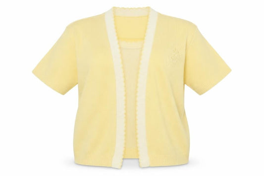 Womens UK Size 2 Pure & Natural Yellow Pullover Jumper