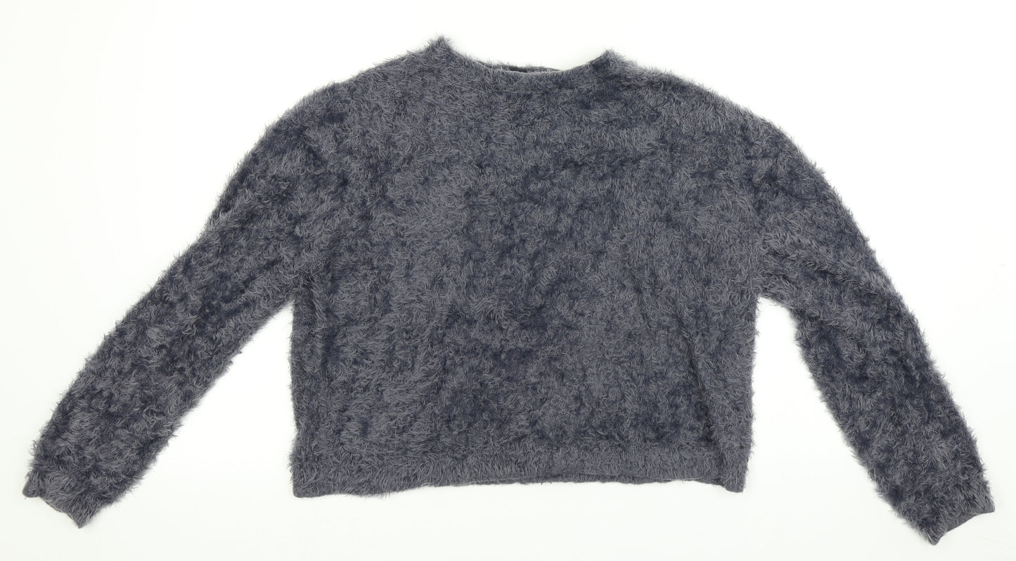 Womens UK Size XL Pull&Bear Blue Pullover Sweatshirt