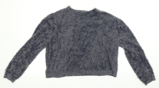 Womens UK Size XL Pull&Bear Blue Pullover Sweatshirt
