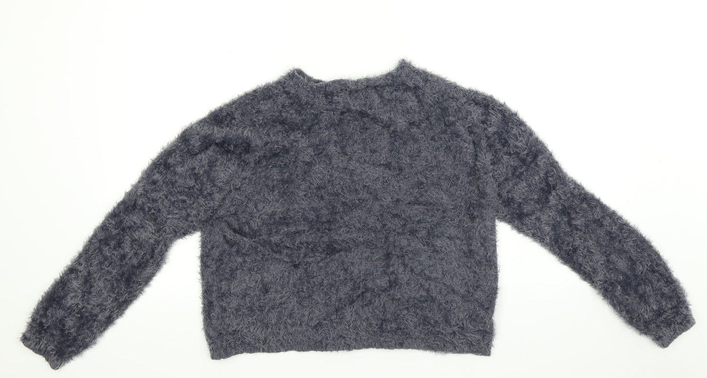 Womens UK Size XL Pull&Bear Blue Pullover Sweatshirt