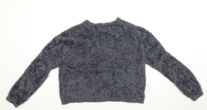 Womens UK Size XL Pull&Bear Blue Pullover Sweatshirt