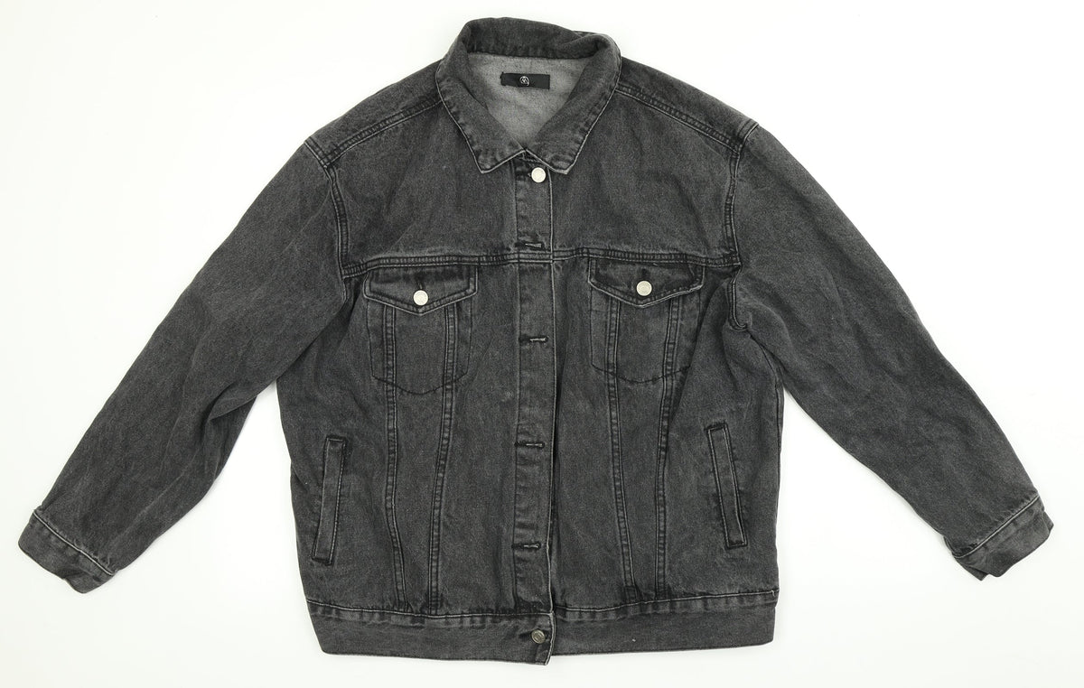 Additional front view of Misguided women’s black jacket, size UK 10