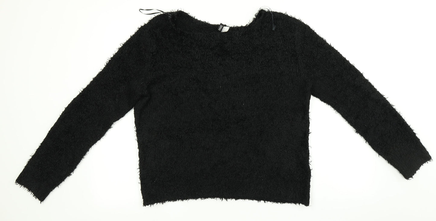 Womens UK Size M Divided Black Pullover Jumper