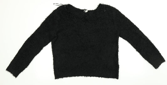 Womens UK Size M Divided Black Pullover Jumper