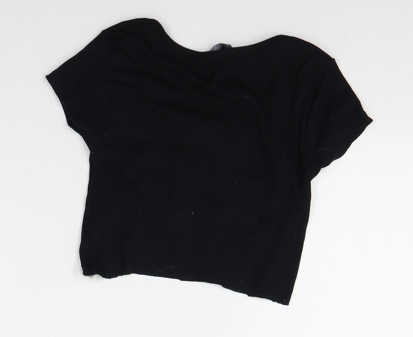 Primark Womens Black   Cropped T-Shirt Size 2XS