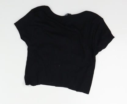 Primark Womens Black   Cropped T-Shirt Size 2XS