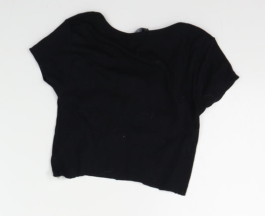Primark Womens Black   Cropped T-Shirt Size 2XS