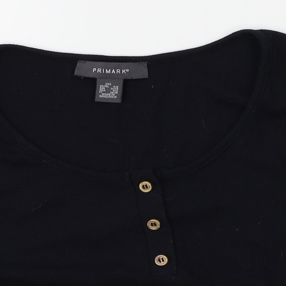 Primark Womens Black   Cropped T-Shirt Size 2XS