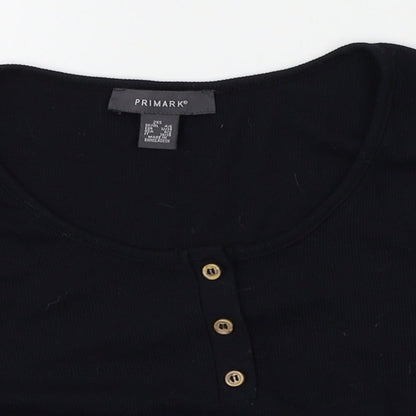 Primark Womens Black   Cropped T-Shirt Size 2XS