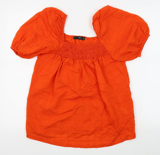 F&F Womens Orange   Basic Blouse Size 8