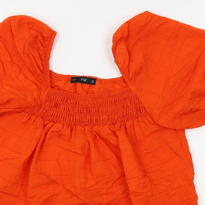 F&F Womens Orange   Basic Blouse Size 8
