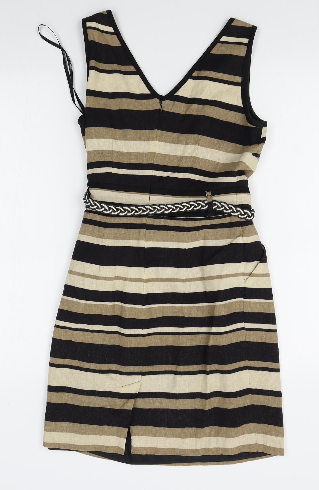 Atmosphere Womens Brown Striped  A-Line  Size 8