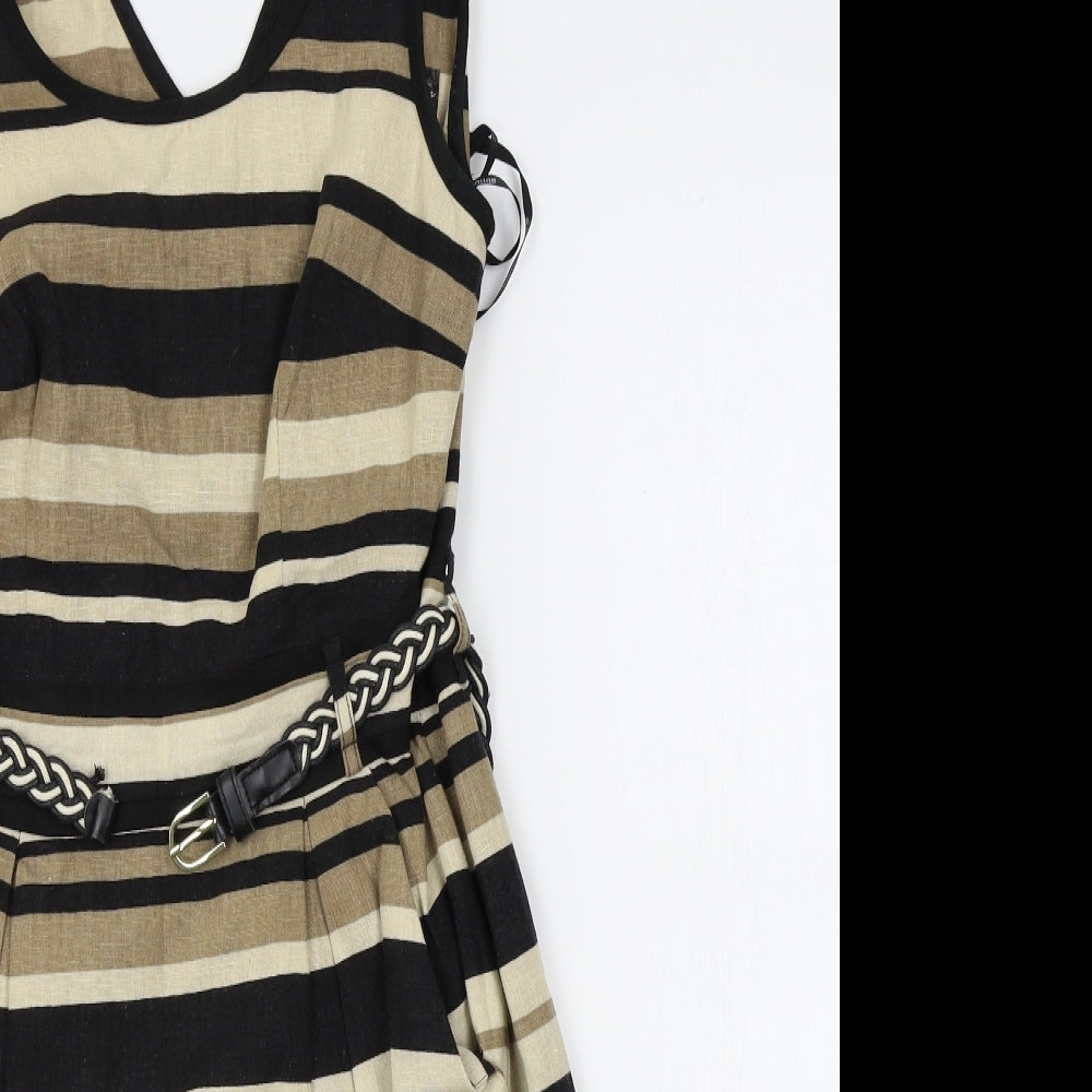 Atmosphere Womens Brown Striped  A-Line  Size 8