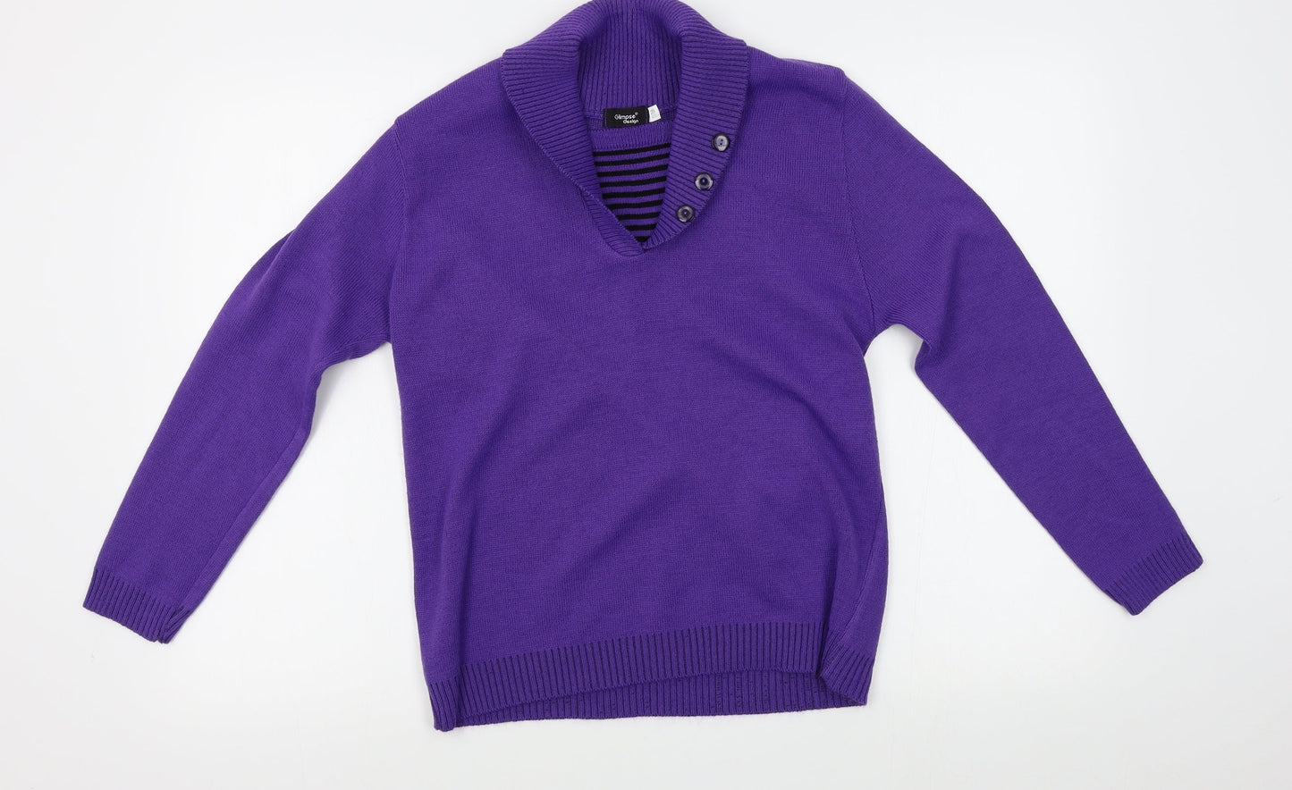 Womens UK Size S Glimpse Design Purple Pullover Jumper