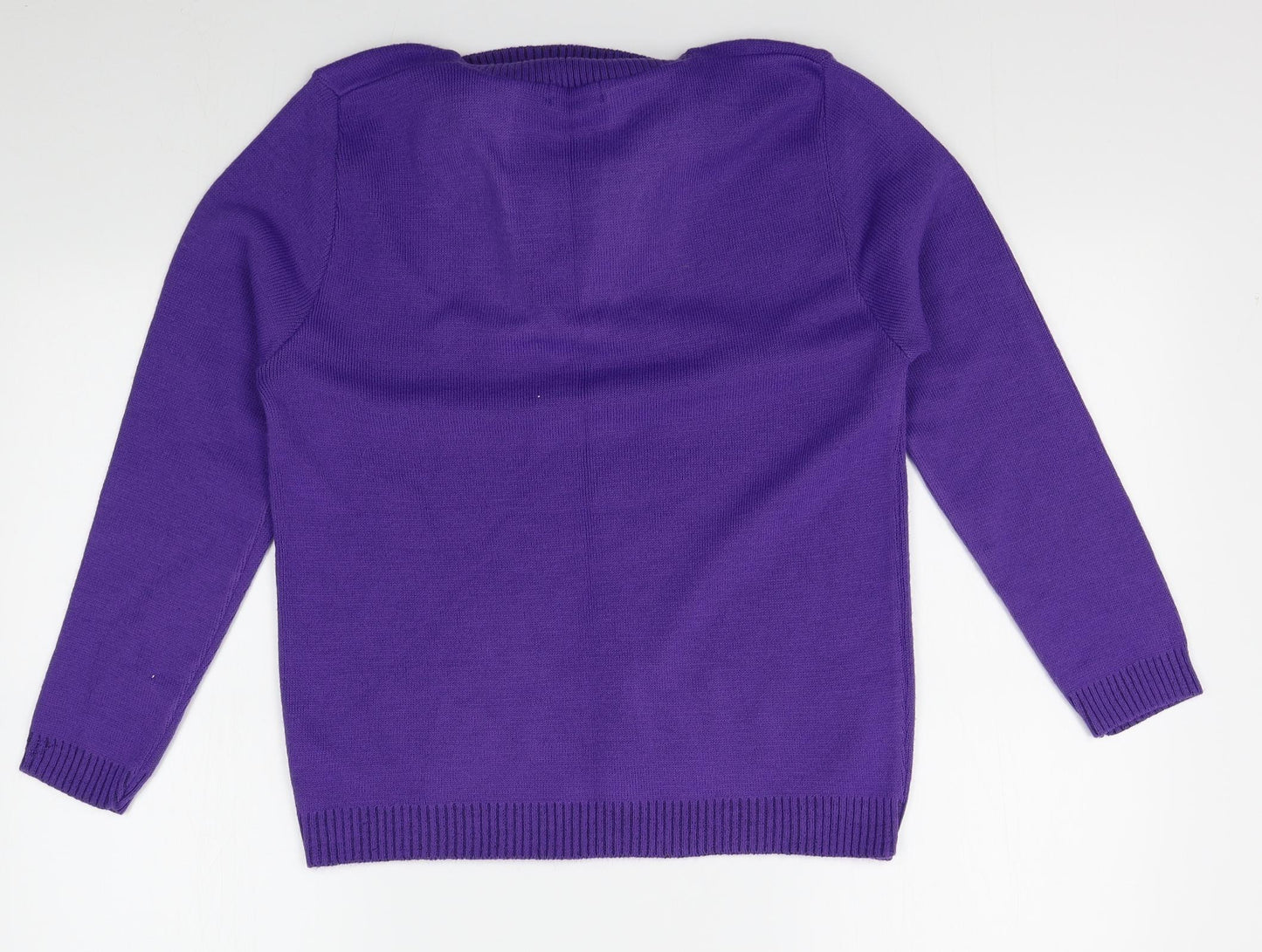 Womens UK Size S Glimpse Design Purple Pullover Jumper