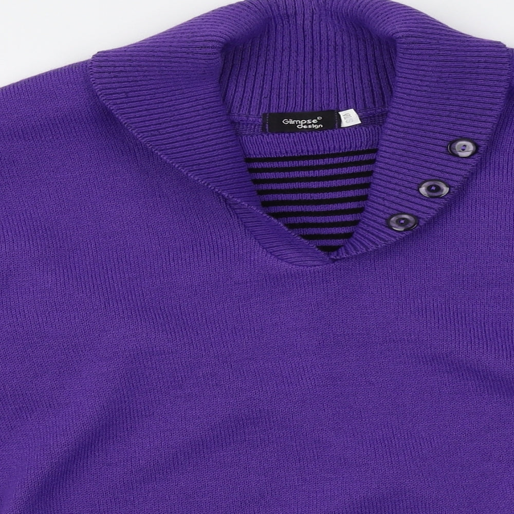 Womens UK Size S Glimpse Design Purple Pullover Jumper