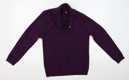 Glimpse Womens Purple   Pullover Jumper Size S